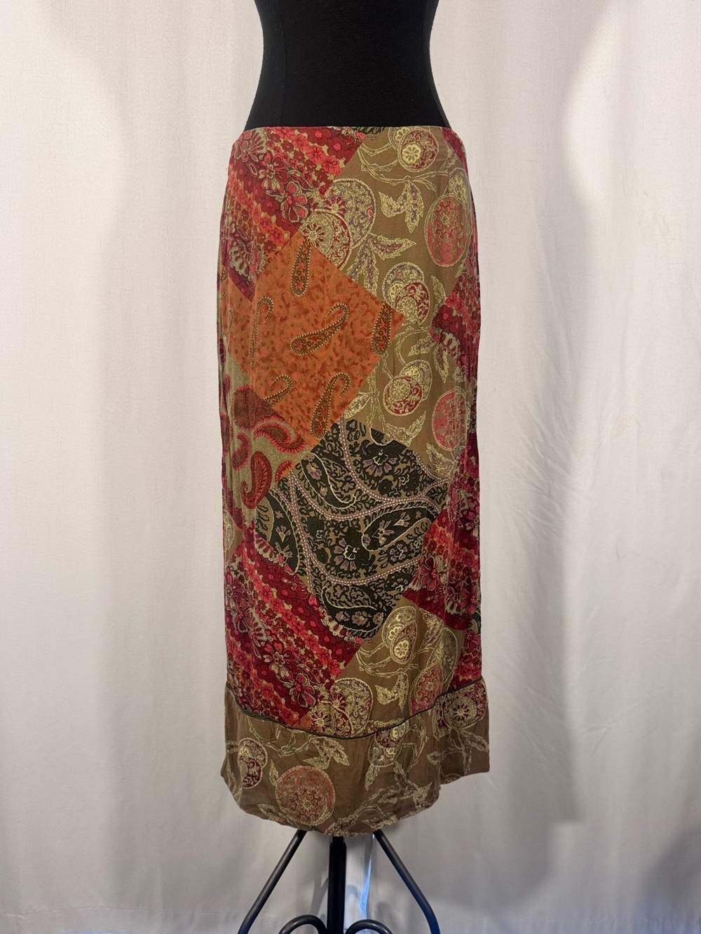 Vintage CLIO Paisley Midi Skirt